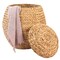 Vintiquewise Water Hyacinth Natural Multipurpose Barrel Storage Tub w/Lid, Basket for Organizing, Ottoman Stool QI004214 - alternate 1